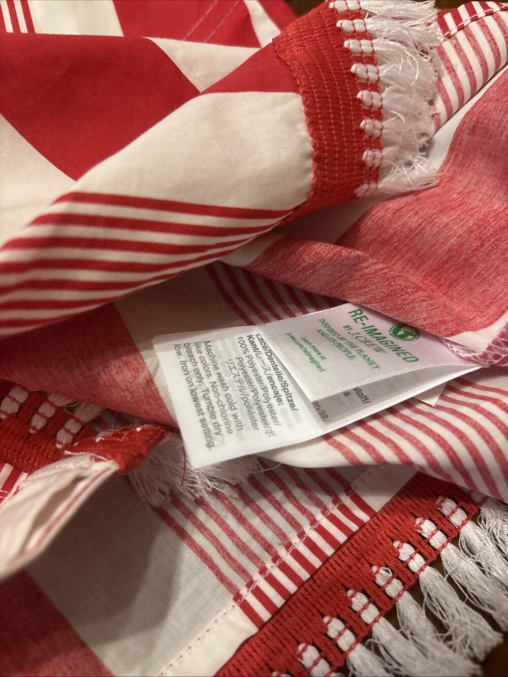 Jcrew Red & White Stripe Dress Size 00 Belted Poplin Dress - Picture 7 of 8